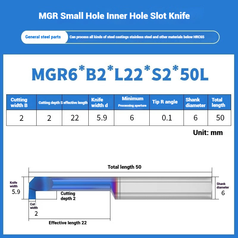 1134-MGR small bore groove cutter wear-resistant micro groove hook cutter CNC tungsten steel alloy small bore cutting groove turning tool Shandong Denso Pricision Tools Co.,Ltd.